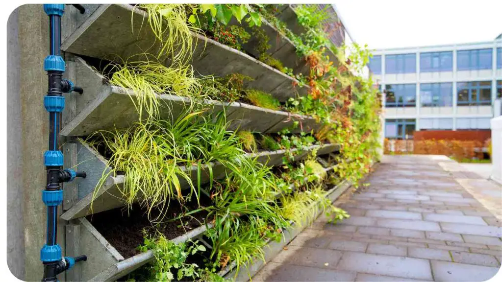 a vertical garden on the side of a building